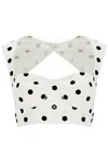 Dolce & Gabbana Polka Dots Print Drill Crop Top