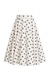 DOLCE & GABBANA POLKA-DOT COTTON-DRILL MIDI SKIRT