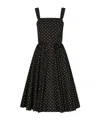 Dolce & Gabbana Dg Polka Dot Sleeveless Button-front Cotton Popeline Midi Sundress In Black