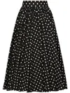 Dolce & Gabbana Polka-dot Cotton Midi Skirt In Black