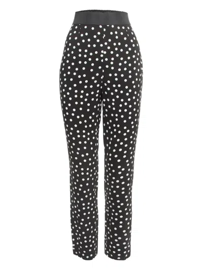 Pre-owned Dolce & Gabbana Polka-dot Crepe Trousers