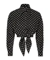 Dolce & Gabbana Printed Polka-dot Cotton-blend Poplin Shirt In Black