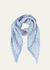 Dolce & Gabbana Polka-dot Dg Monogram Silk Twill Square Scarf In Dg Bco Fazzurro