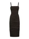 Dolce & Gabbana Logo Polka-dot Print Marquisette Bustier Top In Black