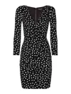 Dolce & Gabbana Polka Dot-printed Plunging V-neck Mini Dress In Black