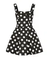 Dolce & Gabbana Black And White Corset Minidress With Polka-dots Print In Cotton Drill Woman In Black