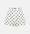 DOLCE & GABBANA POLKA-DOT HIGH-RISE COTTON-BLEND SHORTS