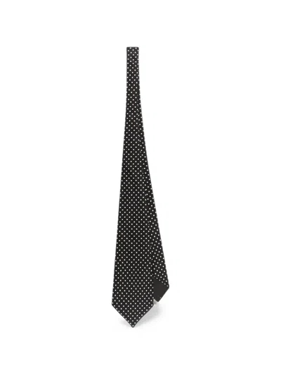 Dolce & Gabbana Polka Dot Jacquard Tie In Black