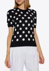 Dolce & Gabbana Polka-dot Inlay Knitted Tank Top In Black
