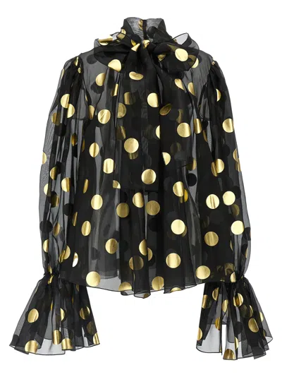 DOLCE & GABBANA DOLCE & GABBANA POLKA DOT LAMÉ BLOUSE