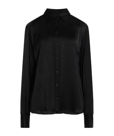 Dolce & Gabbana Polka Dot Long-sleeve Shirt In Black