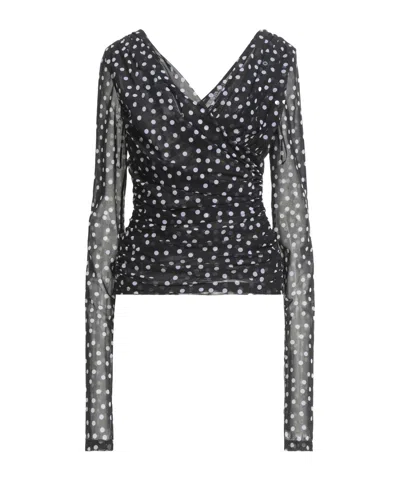 Dolce & Gabbana Polka Dot Long-sleeve Top In Black