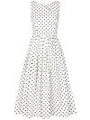 Dolce & Gabbana Pleated Polka-dot Cotton-poplin Midi Dress
