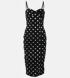 Dolce & Gabbana Marquisette Polka-dot Midi Dress With Corsetry Construction In Pois Med 1,5 F.nero