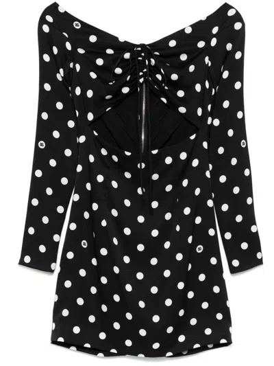 Dolce & Gabbana Polka-dot Mini Dress In Black
