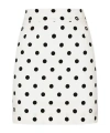Dolce & Gabbana Gonna Corta In Charmeuse Stampa Pois In White