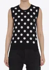 Dolce & Gabbana Polka Dot Wool-blend Sweater Vest In Black