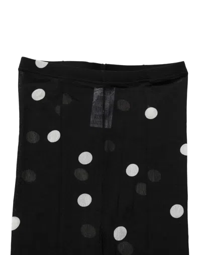 Dolce & Gabbana Polka Dot Nylon Tights In Black