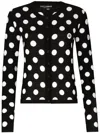 Dolce & Gabbana Polka Dot-pattern Button-up Cardigan In Black