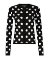 Dolce & Gabbana Polka Dot-pattern Button-up Cardigan In Black