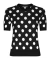 Dolce & Gabbana Polka-dot Inlay Knitted Tank Top In Black