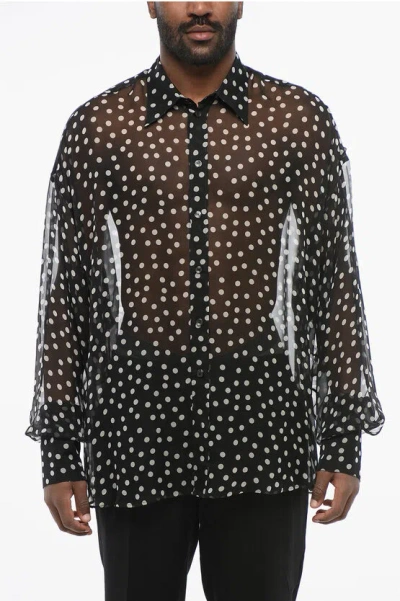 Dolce & Gabbana Polka Dot Shirt Shirt, Blouse White/black