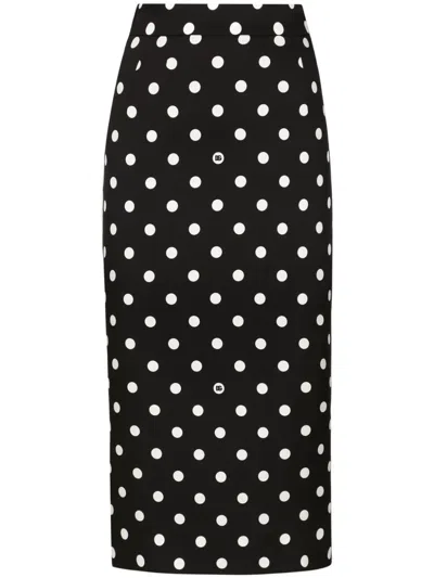 DOLCE & GABBANA POLKA DOT PENCIL SKIRT