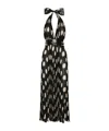 Dolce & Gabbana Pleated Chiffon Calf-length Dress With Polka-dot Print In Black