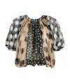 Dolce & Gabbana Polka-dot Silk Organza Blouse In Black