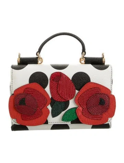 Pre-owned Dolce & Gabbana Polka Dot Print Compact Wallet In White