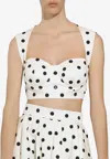 Dolce & Gabbana Polka-dot Cotton-blend Drill Crop Top In White