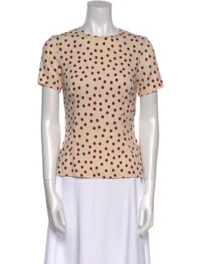 Pre-owned Dolce & Gabbana Polka Dot Print Crew Neck T-shirt In Neutral