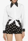 Dolce & Gabbana Polka Dot Print Cropped Shirt In White