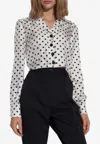 Dolce & Gabbana Dg Polka-dot Print Notch-collar Silk Twill Shirt In White