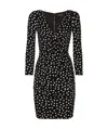 Dolce & Gabbana Polka Dot-printed Plunging V-neck Mini Dress In Black