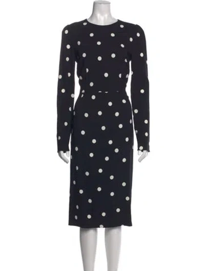 Pre-owned Dolce & Gabbana Polka Dot Print Knee-length Dress In Black