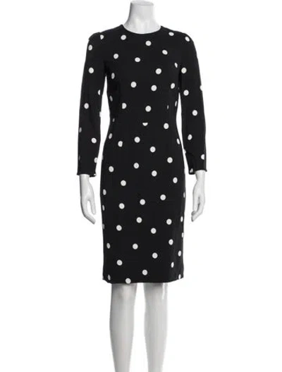 Pre-owned Dolce & Gabbana Polka Dot Print Knee-length Dress In Blue
