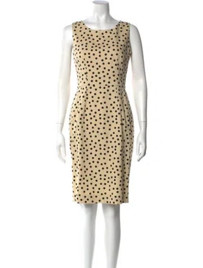 Pre-owned Dolce & Gabbana Polka Dot Print Knee-length Dress In Neutral