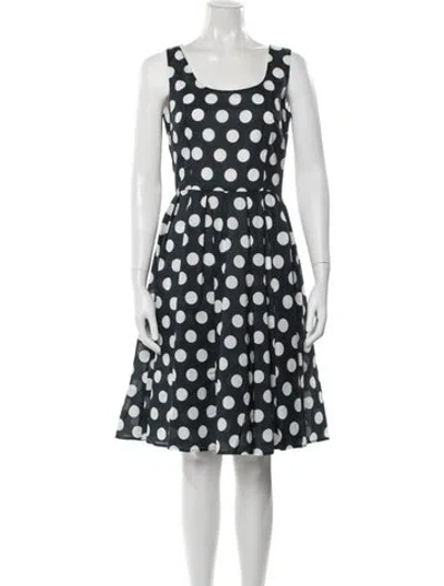 Pre-owned Dolce & Gabbana Polka Dot Print Knee-length Dress W/ Tags In Blue