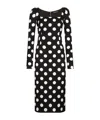 Dolce & Gabbana Polka Dot Print Silk Midi Dress In Black