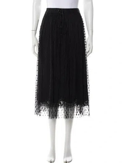 Pre-owned Dolce & Gabbana Polka Dot Print Midi Length Skirt In Black