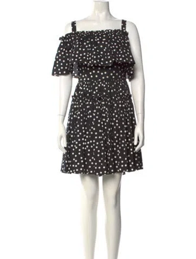 Pre-owned Dolce & Gabbana Polka Dot Print Mini Dress In Black