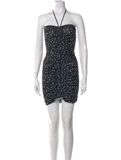 Pre-owned Dolce & Gabbana Polka Dot Print Mini Dress In Black