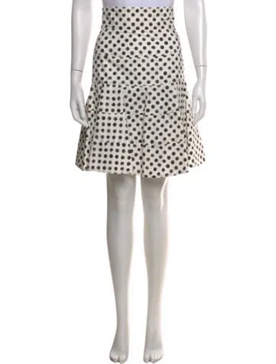 Pre-owned Dolce & Gabbana Polka Dot Print Mini Skirt In White