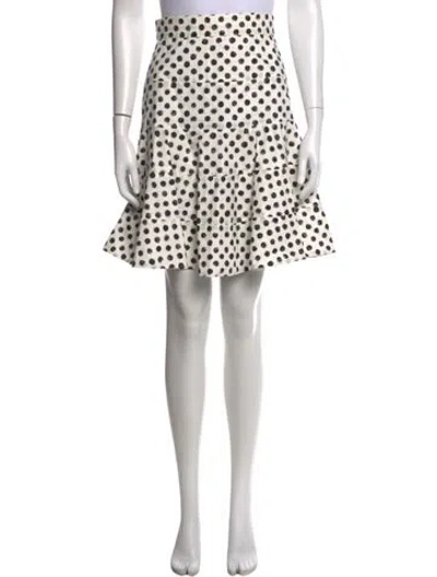 Pre-owned Dolce & Gabbana Polka Dot Print Mini Skirt In White