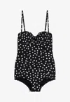 Dolce & Gabbana Polka Dot Print One-piece Swimsuit In Black
