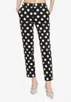 Dolce & Gabbana Polka Dot Casual Pants In Black