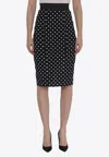 Dolce & Gabbana Corsetry-skirt With Polka-dots Print In Black