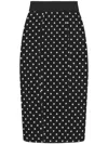 Dolce & Gabbana Corsetry-skirt With Polka-dots Print In Black