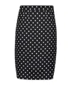 Dolce & Gabbana Capri Polka-dot Charmeuse Pencil Skirt In Black